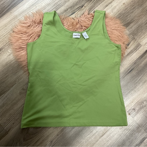 Chico’s Green Tank Top Size 8/10 - Picture 2 of 5